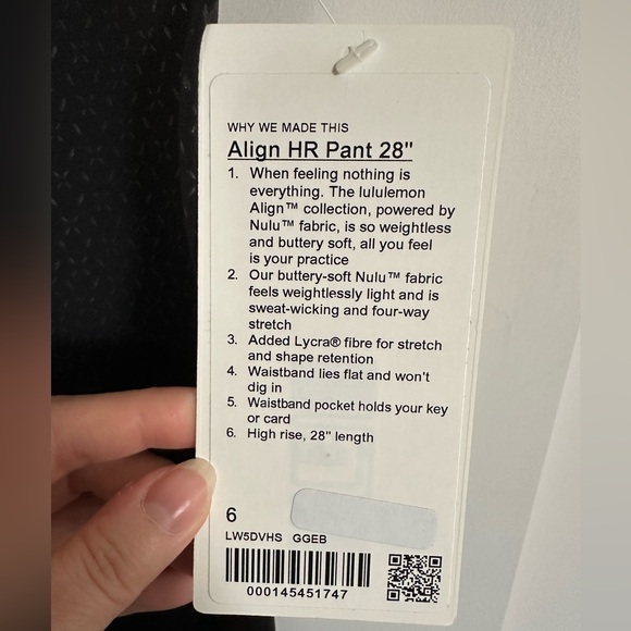 NWT Lululemon Align High-Rise Pant 28" Size 6 - Picture 3 of 4